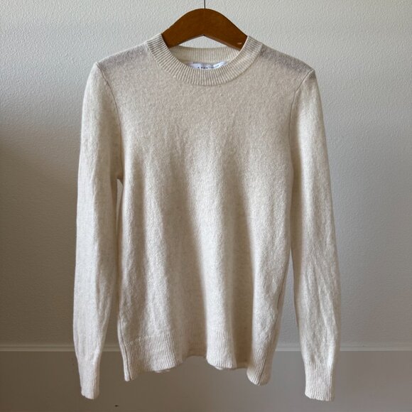 100% Cashmere Sweater Women’s Small Cream Tan Freckled Soft Classic Luxury - Picture 3 of 16